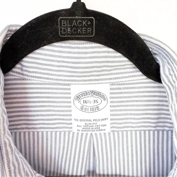 Brooks Brothers Blue White Striped 100% Cotton Button Down Shirt - Picture 3 of 8